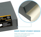Lineco Museum Archival Storage Box, 9.25x11.75x3 in. Drop Front Design. Acid-Free with Metal Edge. Organize Photos, Pictures, Prints, Documents, Crafts, DIY. Gray, 2 Pack