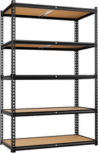 LEVELEVE 5-Tier Storage Shelving Unit, 2020 lbs Capacity, Heavy Duty Adjustable Metal Utility Shelf, 48" L x 18" W x 73" H for Garage, Kitchen, Pantry, Basement, Bathroom, Laundry