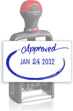 Heavy Duty Style Office Date Stamp with Approved - Self Inking Dater - Style C - Blue Ink Color