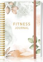Simplified Fitness Journal for Women & Men,A5 Workout Journal/Planner Daily Exercise Log Book to Weight Loss, Gym, Muscle Gain, Bodybuilding Progress, 5.8"x8.3", Pink Flower