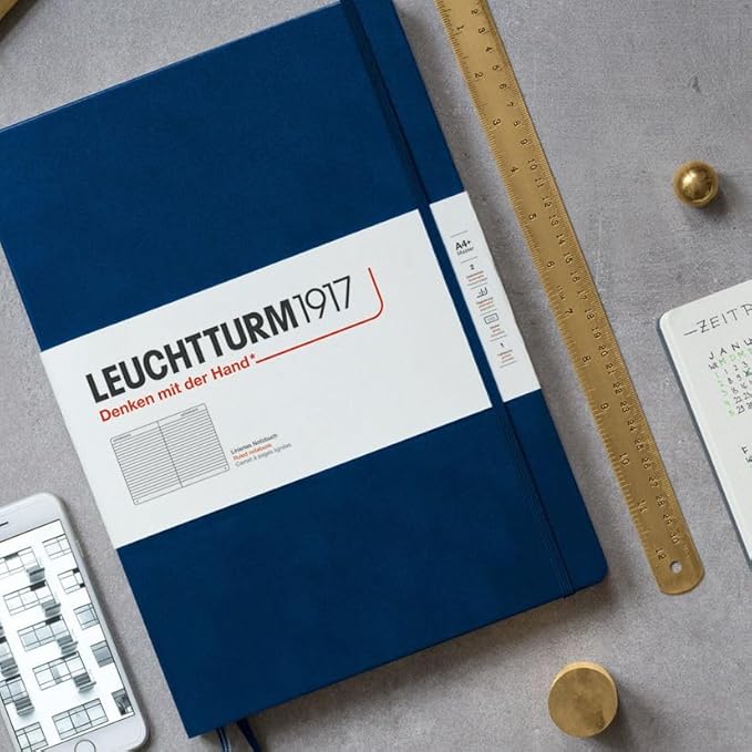 LEUCHTTURM1917 - Notebook Hardcover Master Classic A4+ - 235 Numbered Pages for Writing and Journaling (Sage, Ruled)