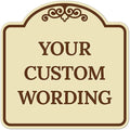 Custom Decorative Sign, Personalized Metal Sign for Business, Driveway, Home, Airbnb, Office Door Plaque,Brown Border Sign, 8x8 Inches, ACM, Fade Resistant, Made in USA by Sigo Signs