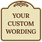 Custom Decorative Sign, Personalized Metal Sign for Business, Driveway, Home, Airbnb, Office Door Plaque,Brown Border Sign, 12x12 Inches, ACM, Fade Resistant, Made in USA by Sigo Signs