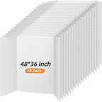 Ctosree 18 Pcs 48 * 36inch Tri Fold Poster Board Bulk, Science Fair Project Display Paperboard, Single Wall, Lightweight Presentation Board (White)
