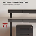 SANODESK Standing Desk with Drawer, Electric Height Adjustable Home Office Desk with Storage & USB Ports, 48 inch Black Wood Tabletop/White Frame