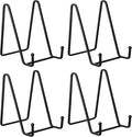 Kruodop 4 Pack 4" Metal Square Frame Easel Stands - Multi-Use Tabletop Display for Plates, Photos, Art, Books, Signs | Durable Mini Easels for Home Decor, Office, Studio & Vinyl Records