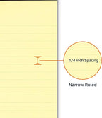 Amazon Basics 50 sheet Narrow Ruled Lined Writing Note Pad, 5 inch x 8 inch, 12 Pack, Canary