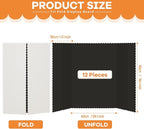 Henoyso 12 Pcs 36 x 48 Inch Black Trifold Poster Board Large Tri Fold Presentation White Display Board Foldable Paperboard for Science Fair School Business Project Exhibition