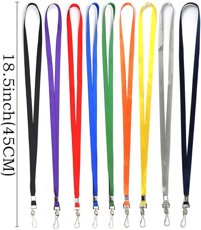 Beebel Navy Blue Lanyards 100 Pcs Lanyard for Id Badges Flat Lanyard with Badge Clip with J-Hook (Navy Blue)