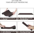 YSAGi Non-Slip Leather Desk Pad, Waterproof Laptop Computer Desk Keyboard Mat, Table Protector Blotter Mat, Large Mouse Pad for Office/Work/Home/Decor(Dark Brown, 31.5" x 15.7")