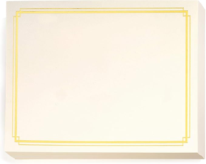 PaperDirect Foil Elegance Specialty Certificates, 50 Sheets of 38lb Cream Paper, 8½" x 11", Double Gold Foil Border, Perfect for Awards, Students, Employees, Volunteers, Course Completion, Diplomas