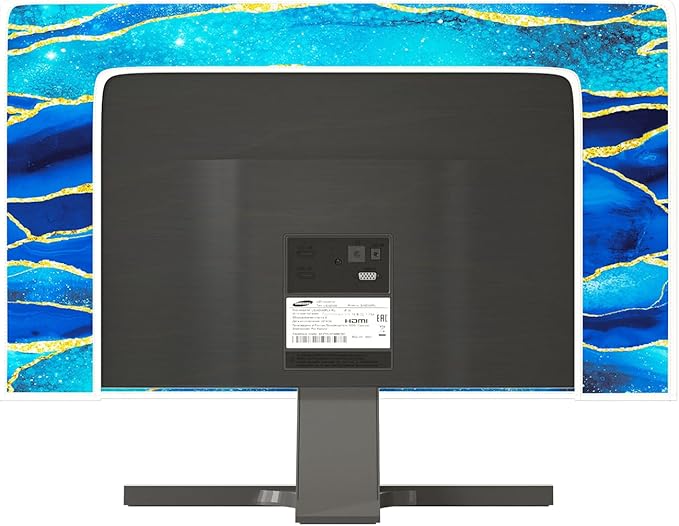 Baocicco Royal Blue Marble Waterproof TV Cover 32 Inch Creative Design Television Accessories Screen 32 Inch TV LCD Screen Television Decoration for Tablet LED LCD OLED TVs Decorations