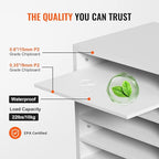 VEVOR Literature Organizers, 5 Compartments Office Mailbox with Adjustable Shelves, Wood Literature Sorter 13.9x12x13 inches for Office, Home, Classroom, Mailrooms Organization, EPA Certified, White
