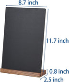 JDEA Desk Chalkboard Wood Sign Double-Sided Chalkboard with Wooden Base Decorative Chalkboards Message Blackboard (1 Pack 8.7x12)