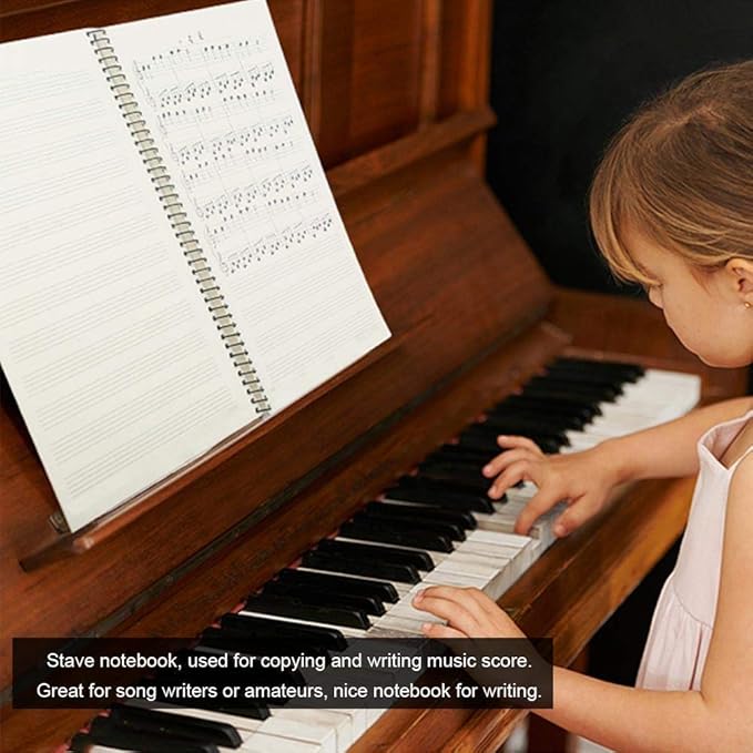 10 Pcs Music Notebook,Music Staff Notebook,50 Sheets/100 Pages Blank Sheet Music Notebook,Music Manuscript Paper,Manuscript Paper Notebook,Spiral NotebookMusic Writing Composition Notebook (10 Pcs Piano Keyboard Black)