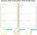 2026 Planner - Planner 2026 from January 2026 - December 2026, Weekly & Monthly Planner Spiral Bound with 12 Monthly Tabs, Inner Pocket, 6.4" x 8.5", Blue Watercolor