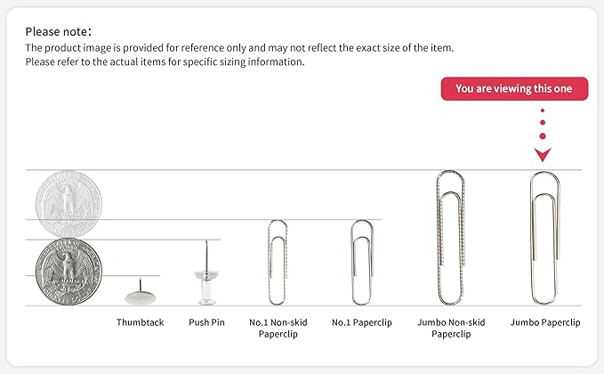 PAPERPAL Paperclips for Office School & Personal Use, Jumbo Smooth Paper Clip (2"), 300 Large Paper Clips (3 Boxes of 100 Each), Silver