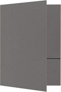 LUXPaper 9" x 12" Presentation Folders | Two Pocket | Smoke Gray | 100lb. Cover | 100 Qty