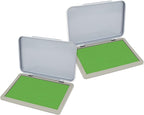 2 Pack Metal Case Stamp Pad Medium Size, Olive Green Color - Size: 3" x 4" - Choose from 15 Ink Colors