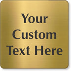 SmartSign Custom Brass Sign - 6" x 6", 40 mil REAL Bugle Brass Metal, Personalized Name Door Sign, Heavy-Duty Premium Engraved Door/Wall Mount Plaque for Business/Office, Gold and Black