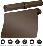 Boutilon Leather Desk Pad Protector,Non-Slip Mouse Pad,Laptop Desk Pad,Office Mouse Mat,Waterproof Leather Desk Blotter,Desk Writing Pad for Office and Home (M-Coffee,30"x14")