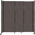 Versare Straightwall Sliding Portable Wall Partition | Freestanding Office Dividers | Locking Wheels | Temporary Room Separator | 7'2" Wide x 7'6" Tall Mocha Fabric Panels