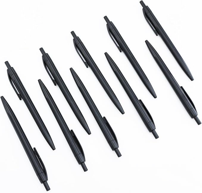 100 Pack Pens Bulk Retractable Ballpoint Pens No Bleed Black Barrel Click Pen Smooth Ink Medium Point Pen for Office Home School Supplies 1.0MM Black Ink