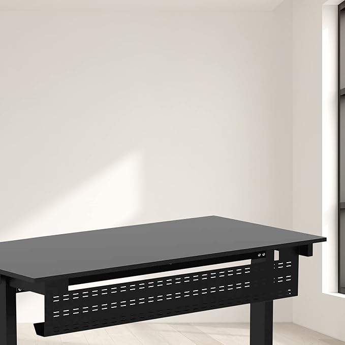 Stand Up Desk Store Under Desk Cable Management Tray Black Horizontal Computer Cord Raceway and Modesty Panel (Black, 39")