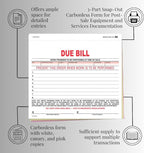 Vehicle Due Bill Form - 3-Part Carbonless Snap-Out 8.5 x 7.75 Car Dealership Service Agreement Forms, Auto Repair Vehicle Documentation Forms NCR - White, Canary, Pink - Pack of 300
