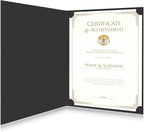 HAUTOCO 120 Pcs Certificate Holders, Black Diploma Folders Document Covers with Gold Foil Border for Letter Size 8.5x11 Cardstock, Award, Graduation