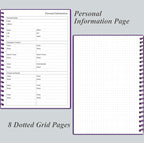 Daily Planner Undated - A5 To Do List Notebook Hourly Schedules, Spiral Appointment Planner for Women and Men, PVC Hardcover, Inner Pocket, Elastic Closure, 5.8" x 8.3", Purple