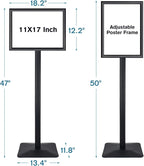 Golemas Sign Stand for Display, 11lbs Integrated Rod Heavy Duty Pedestal Floor Signage Stand Holder, for Outdoor or Indoor Advertising (11 x 17, Black, 3Pack)