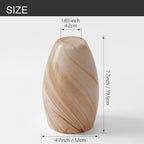 Fixture Replacement Globe Shade,Lampshade for E26 Base 1-5/8 Inch Fitter, Color Art Glass Oval Lampshade Cover for Pendant Kitchen Wall Sconce Chandelier Vanity Light (3, Brown and White)