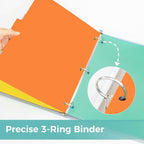 SUNEE 8 Tab Binder Dividers,Plastic Dividers for 3 Ring Binder,3 Ring Binder Dividers with Tabs for School Office Home Supplies,Bright Color, 2 Set