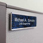 Door Name Plate Personalized for Office Brown Plastic Name Plate with White Letters - Made in USA 2x4 B25