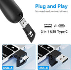Wireless Presentation Clicker PowerPoint Presenter Remote : USB Type C Clicker with Green Laser Pointer Long Range PPT Control -Power Point Google Slide Advancer for Mac Laptop PC Computer Keynote