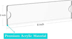 Richboom Acrylic Wall Name Plate Holder, 2x8 Inch, 10 Pack Clear Acrylic Sign Holder Frame with Adhesive Tapes, Door Plates for Home, Office, Classroom
