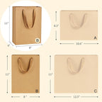 BagDream Brown Gift Bags with Handles 8x4x11 Inch 50pcs Brown Kraft Paper Bags Bulk, Medium Birthday Wedding Party Shopping Retail Merchandise Paper Sacks