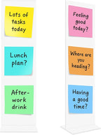 Removable Sticky Note Holder, Acrylic Desktop Memo Message Board, Transparent Portable Monitor Memo Stand for Any Computer and Laptop (2*Board+2*Base)