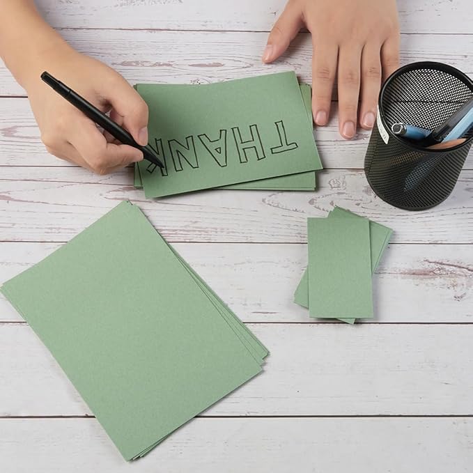 50 Sheets Blank Cardstock Paper 250 GSM Thick Heavy Cards Stock for DIY Art Projects, Card Making, Postcards, Greeting Cards, Birthday Party, Wedding Invitation (Sage-Green, 5x7 inches)