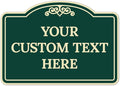 Custom Decorative Sign, Personalized Metal Sign for Business, Driveway, Home, Airbnb, Office Door Plaque, Green Background Sign 14x10 Inches, ACM, Fade Resistant, Made in USA by Sigo Signs