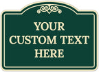 Custom Decorative Sign, Personalized Metal Sign for Business, Driveway, Home, Airbnb, Office Door Plaque, Green Background Sign 14x10 Inches, ACM, Fade Resistant, Made in USA by Sigo Signs