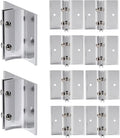 Aluminum Corridor Sign Holder, 10 Pack Direct Sign Mount Bracket, Design for Restroom, Conference Room Classic Silver Signs - 3" Length, 1/8" Substrate - Easy to Install