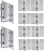 Aluminum Corridor Sign Holder, 10 Pack Direct Sign Mount Bracket, Design for Restroom, Conference Room Classic Silver Signs - 3" Length, 1/8" Substrate - Easy to Install