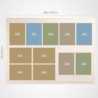 Large Vision Board 48x36, Thicken Felt Pin Board for Living Room or Home Office, Ideal for Family Goals, Photos, Notes with 20 Pushpins and 20 Postcards, Oatmeal