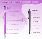 Luxeviss 30 Pcs Inspirational Pens Bulk - Motivational Ink Ballpoint Pen with Quotes Stylus Tip Nurse Gifts for School Coworkers Office Supplies Black Ink