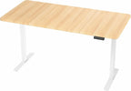 VIVO Electric 60 x 30 in Standing Desk, Memory Height Adjustment, 1B Series, Holds 220 lbs, Light Wood Top White Frame, DESK-KIT-1W6C-30