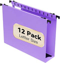Nordun Extra Capacity Plastic Hanging File Folder Letter Size,12 Pack Reinforced Hang Folders with Heavy Duty 2 Inch Expansion,Durable Hanging Organizer Designed for Bulky Files, Medical Charts