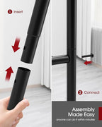 Sakugi Storage Shelves - 5 Tier Shelf Organizer, Heavy Duty Garage Shelving Unit with Leveling Feet, Stable Metal Shelves Organizer for Pantry, Kitchen and Closet, 47.3" W x 12.6" D x 60.8" H, Black