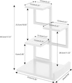 YMYNY Desktop Shelf Organizer, 4 Tier Storage Display Rack, Desk Shelf Organizer Small Bookshelf with Metal Frame for Office, Books, Plants, 12.2" x 9.45" x 17.52", White UHSR007W